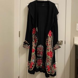 Johnny Was Floral Embroidered Duster